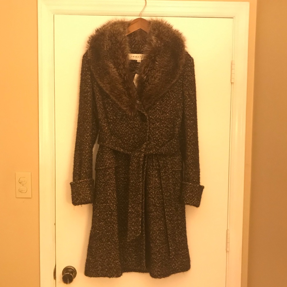 AUTHENTIC Trina Turk Brown Fur Coat